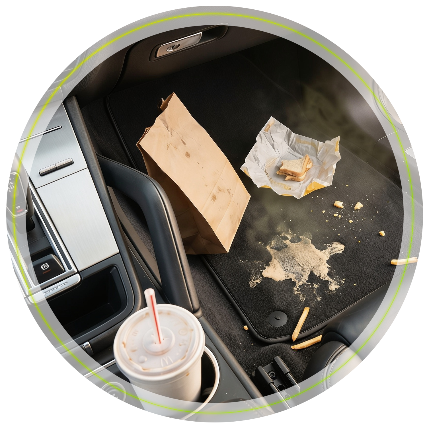 food odors in a car from fast food and spills