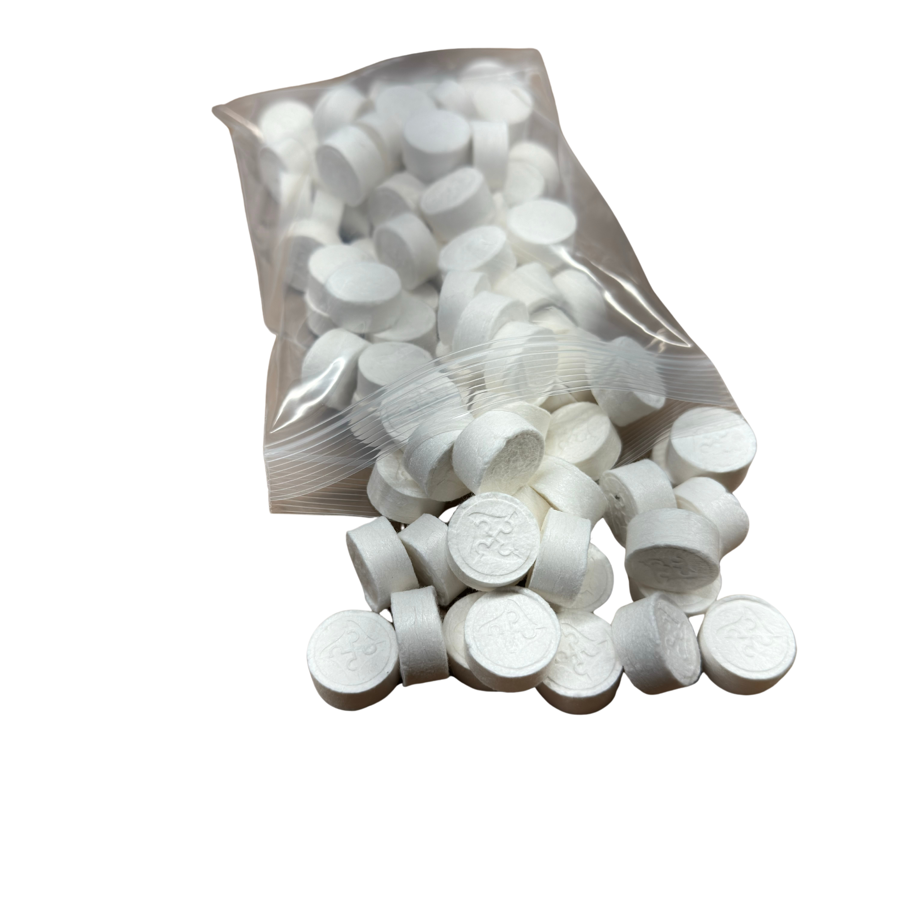 A package of compressed cleaning cloths