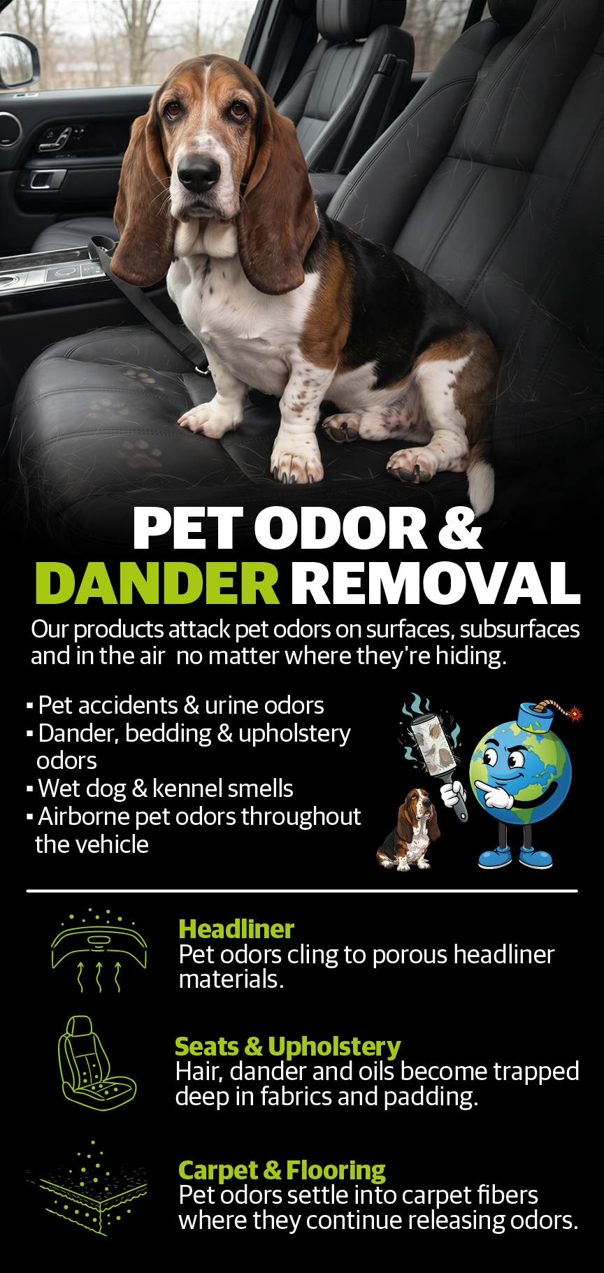 Pet odors and dander removal banner