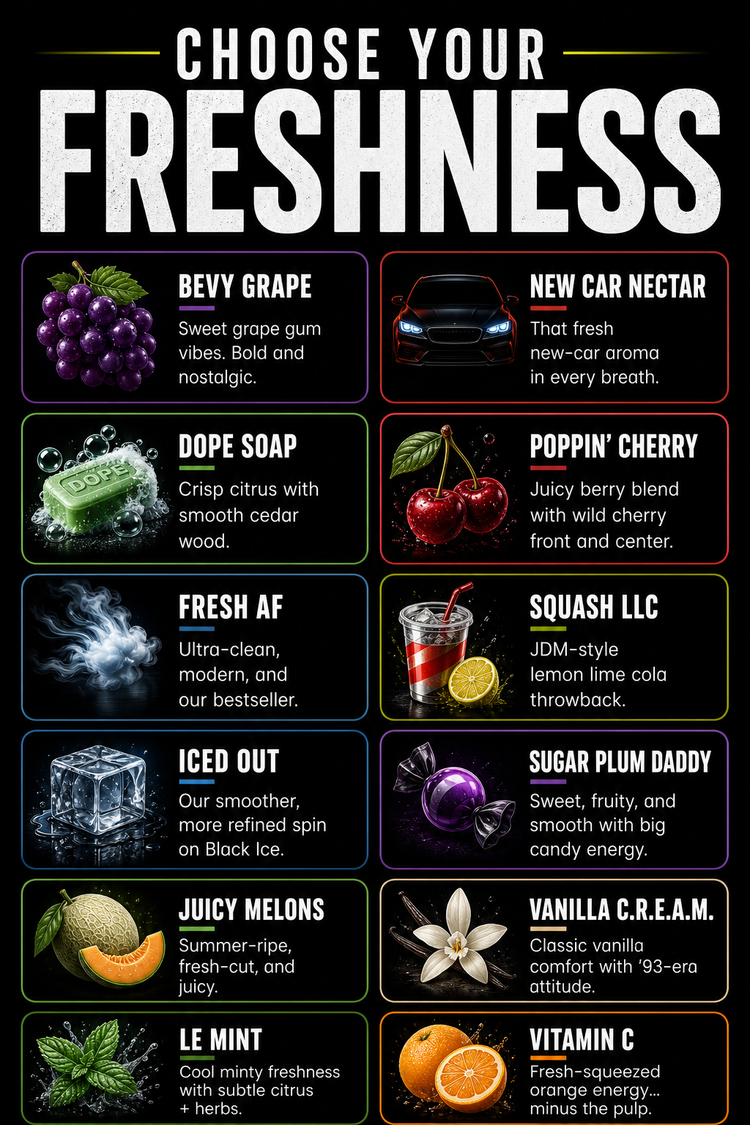 12 different car air freshener scents