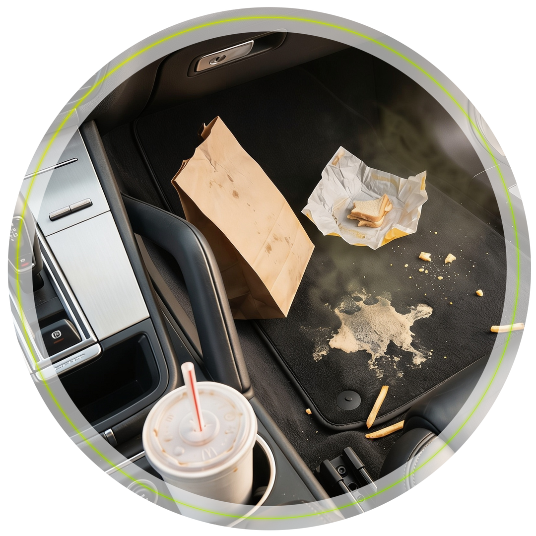 food odors in a car from fast food and spills